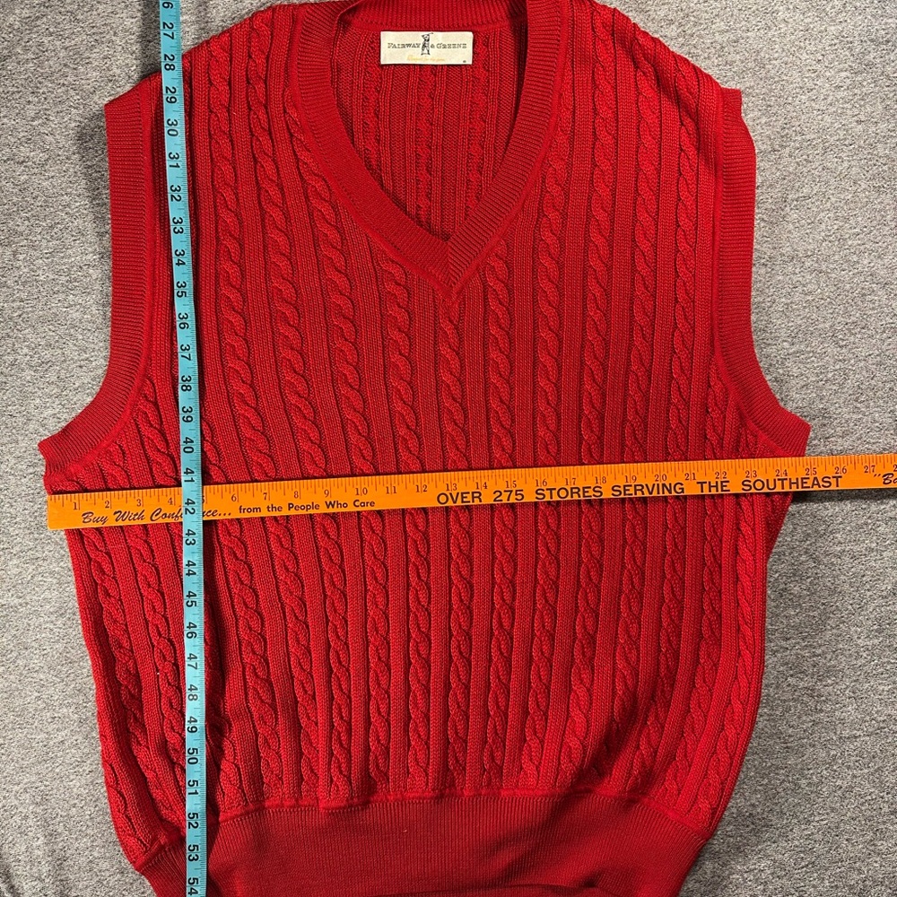 Fairway & Greene V-Neck Sweater Vest in Vibrant Red